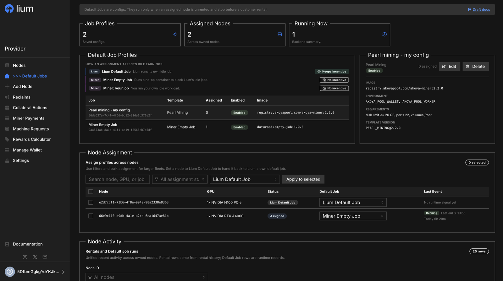 Default Jobs overview