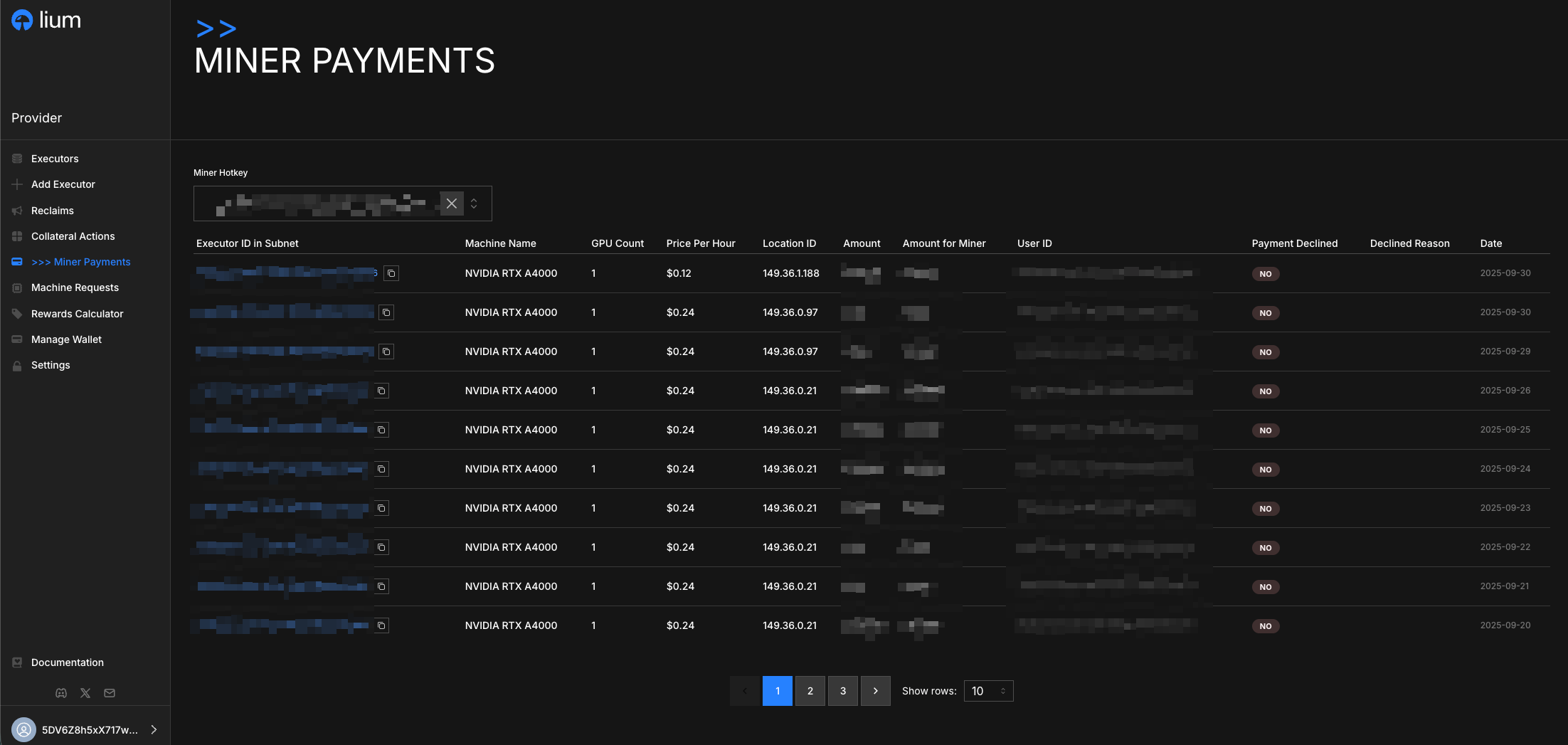 Miner Payments